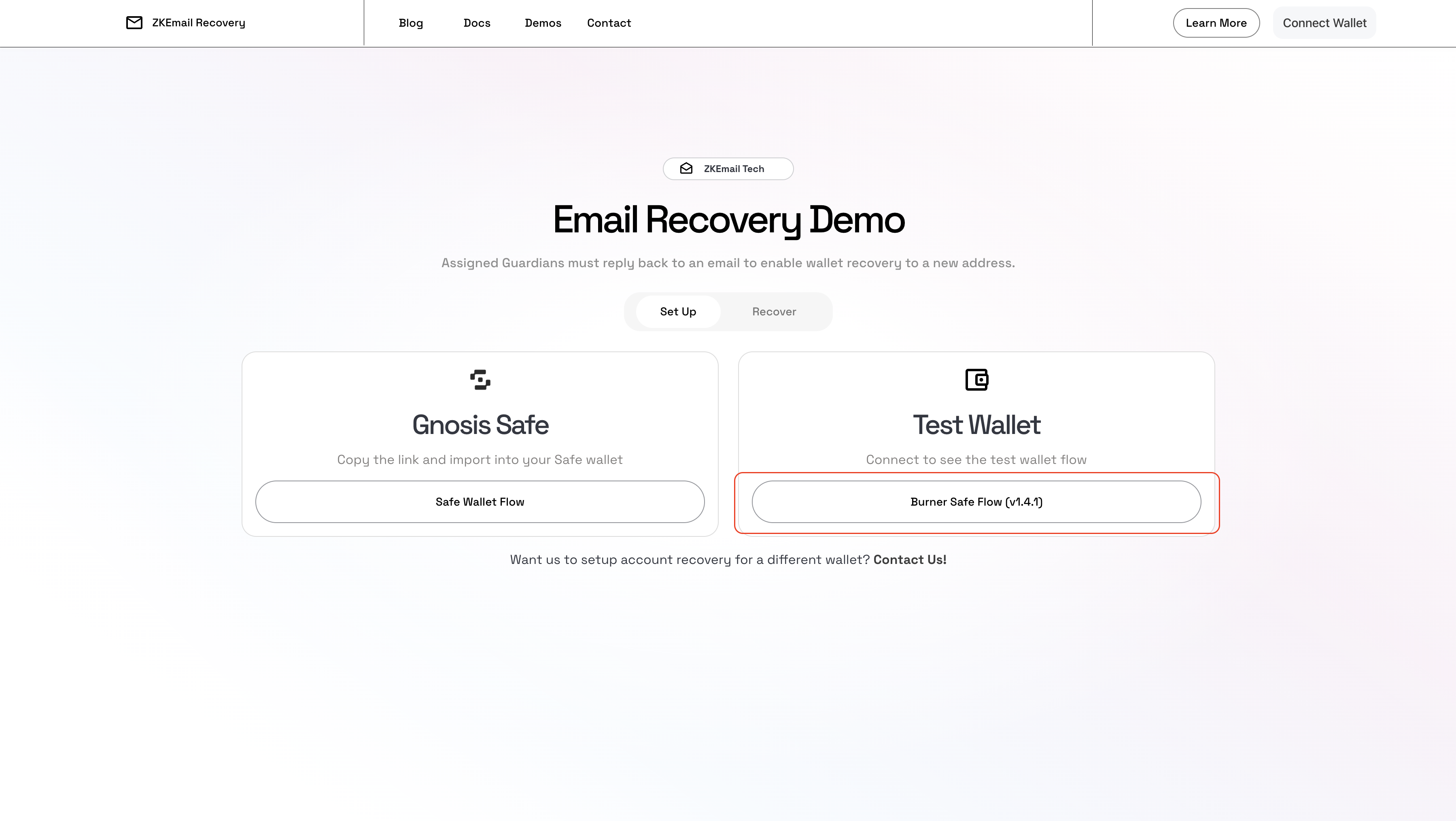 ZK Email Recovery Recover Step